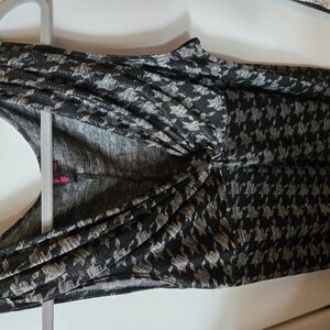 Black and Gray Houndstooth Dress